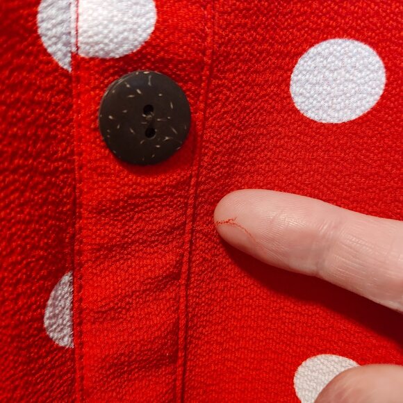 VGUC Monteau Los Angeles Women's Red & White Polka Dot Dress - Sz L - Picture 4 of 8